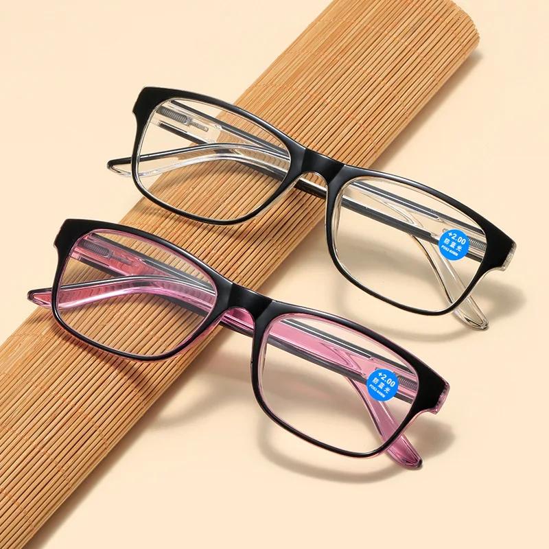 Men Women Vintage Reading Glasses Trendy Retro Sqaure Frame Presbyopia Unisex Blue Light Blocking Computer Glasses 0+1.0+1.5+4.0