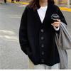 Retro Japanese Style Knit Cardigan for Women - 2024 Autumn/Winter Korean Loose Mid-Length Sweater Coat