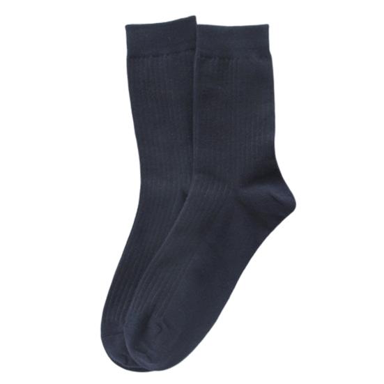 1 Pair Men Solid Color Breathable Cotton Ribbed Elastic Middle Tube Crew Socks