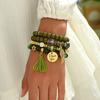 4pcs Bohemian Style Stacking Bracelets with Wings, Tassels & "I Love You" Charms, Assorted Beads, Ideal Gift for Teens And Family, Bracelet Charms
