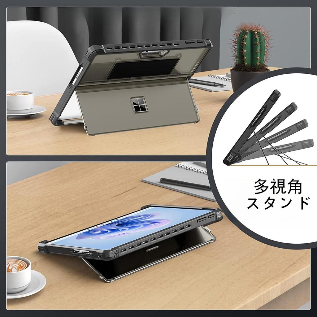 Surface Pro 9 Surface Pro 9 Schulter Hand Ständer Schlankes Tablet Nicht Transparent Schwarz 11/Pro 10/Pro Hülle, 11/Pro 10/Pro (13 Zoll) Hülle, Stoßfest, Riemen,