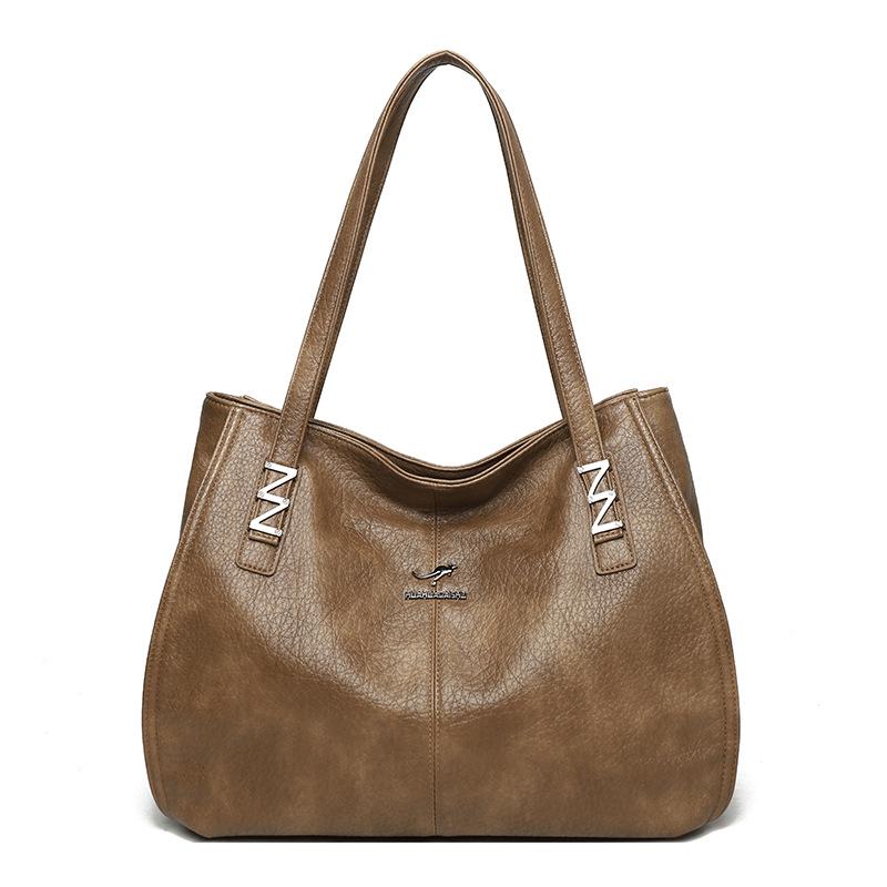 Retro High-Capacity Women's Soft Shoulder Tote Bag