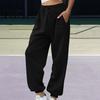 Women Commuting Pants Sweatpants Elastic High Waist Adjustable Drawstring Harem with Pockets Solid Color Loose Lounge Lambskin Fabric Casual
