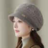 Hat Female Autumn and Winter Mother Cold Knitted Thermal Hat In the Elderly Thickened Grandma Cap Foreign Gas Wool Hat