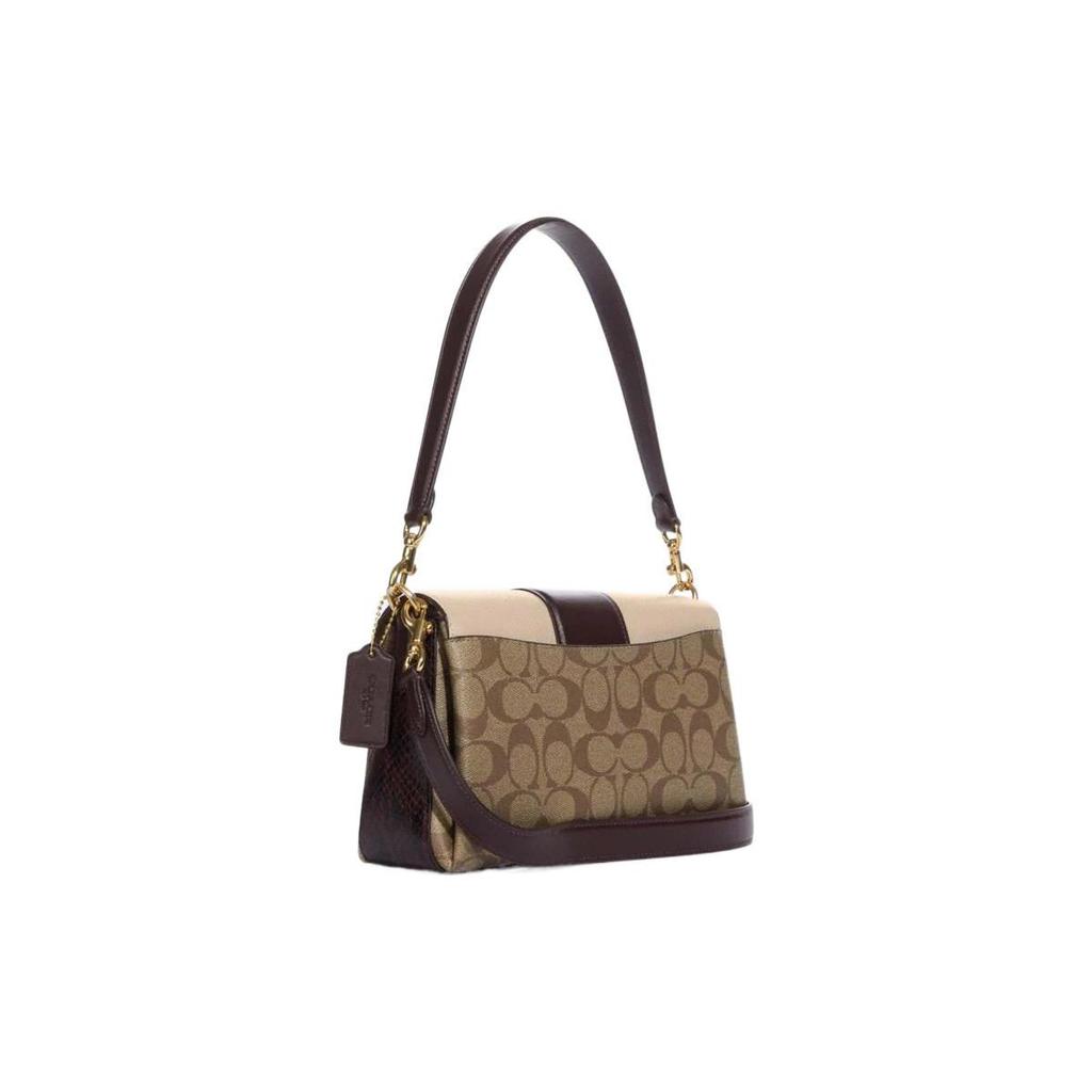 Coach Grace Series 26 Classic Monogram Logo Embossed Charm Tote Bag Women Tote Bag Brown CC066-IMUPM