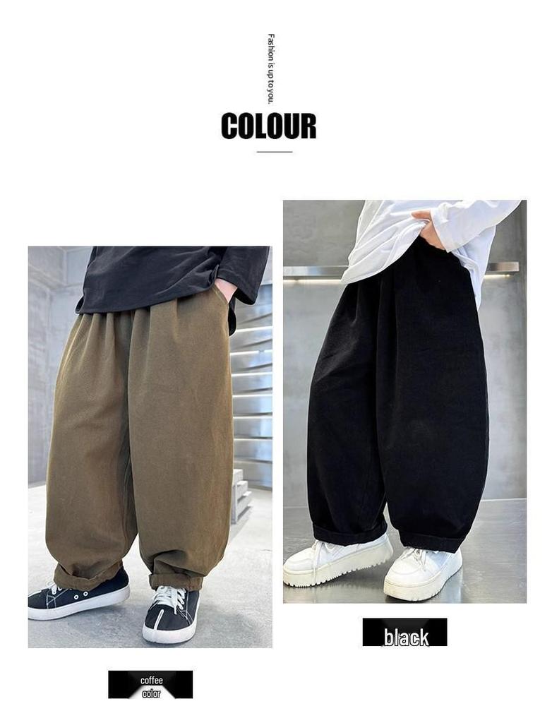 Boys' Casual Wide-Leg Pants - Autumn 2025: Trendy Loose Fit for Kids