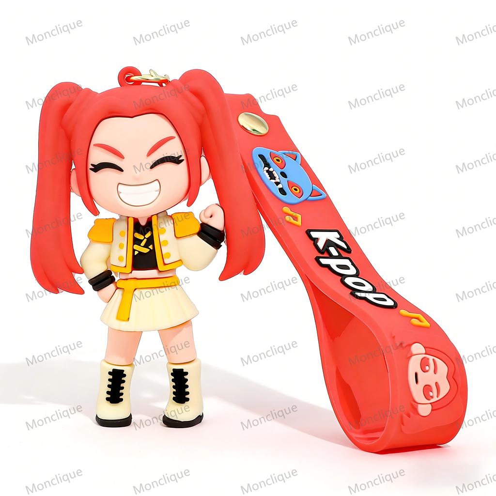 KPOP Demon Hunters Keychain Pendant Little Tiger Character PVC Figure Anime Theme Keyring For Kids Fans Gift Backpack Phone Bag