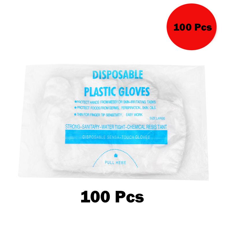 

100 шт. одноразовых перчаток, прозрачных пищевых перчаток, косметических перчаток, перчаток для работы по дому, гигиенических перчаток 100pcs белый