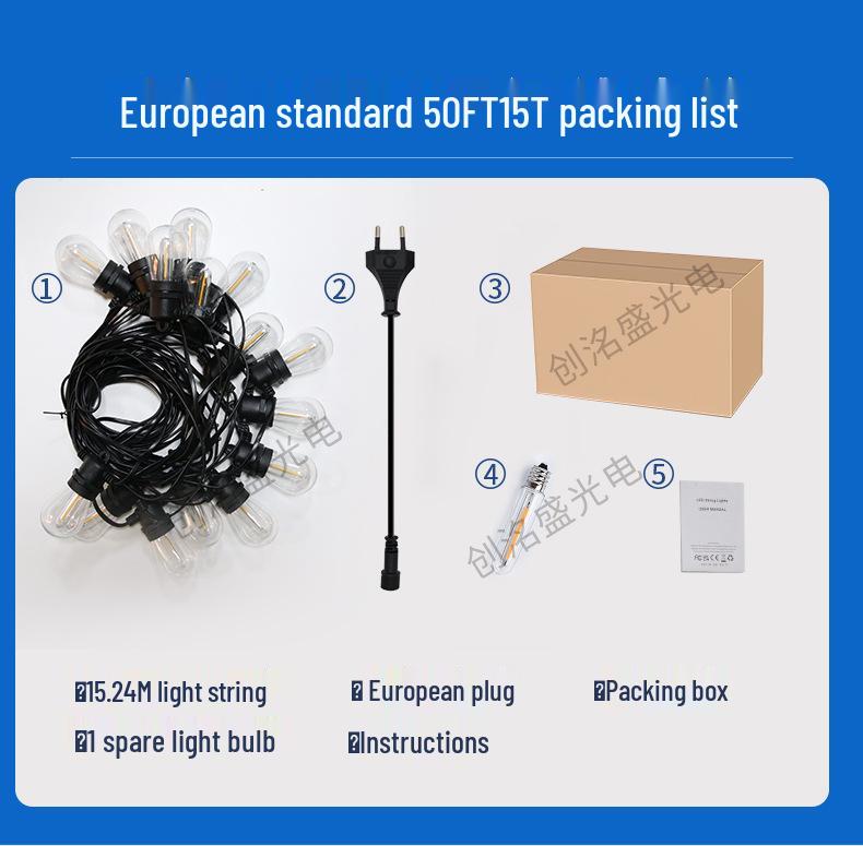 S14 High-Voltage Outdoor LED String Lights - Waterproof IP65 Wedding, Bar, & Camping Decoration