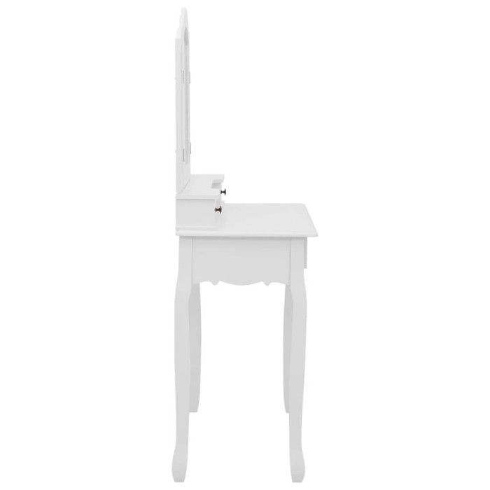 VidaXL Ensemble de coiffeuse avec tabouret Blanc 80x69x141cm Paulownia