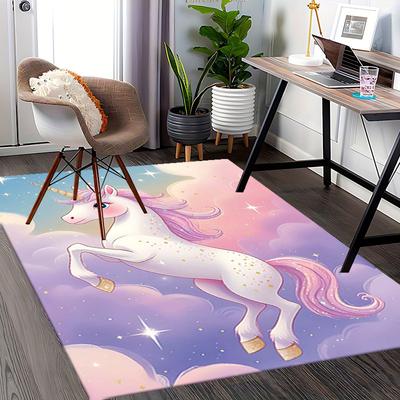 1 Stück Einhorn Fantasy Bürostuhlmatte - Anime Cartoon Design, Rutschfester Teppich für Heimdekoration, Geeignet für Alle Jahreszeiten, Perfektes Geschenk für Festivals.H012