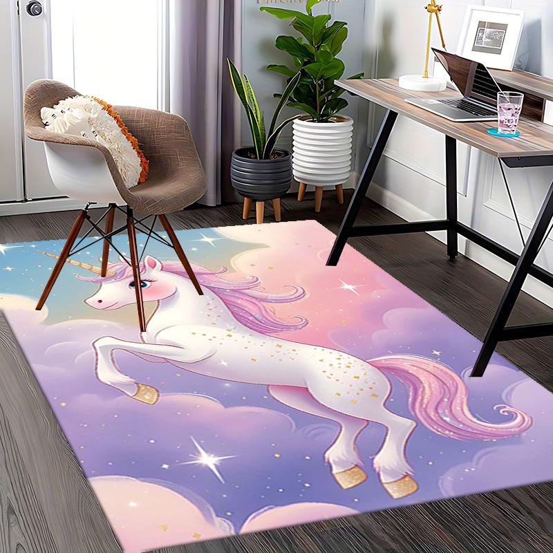 1pc Unicorn Fantasy Office Chair Mat - Anime Cartoon Design, Non-Slip Carpet for Home Decor, Suitable for All Seasons, Perfect Gift for Festivals.H012
