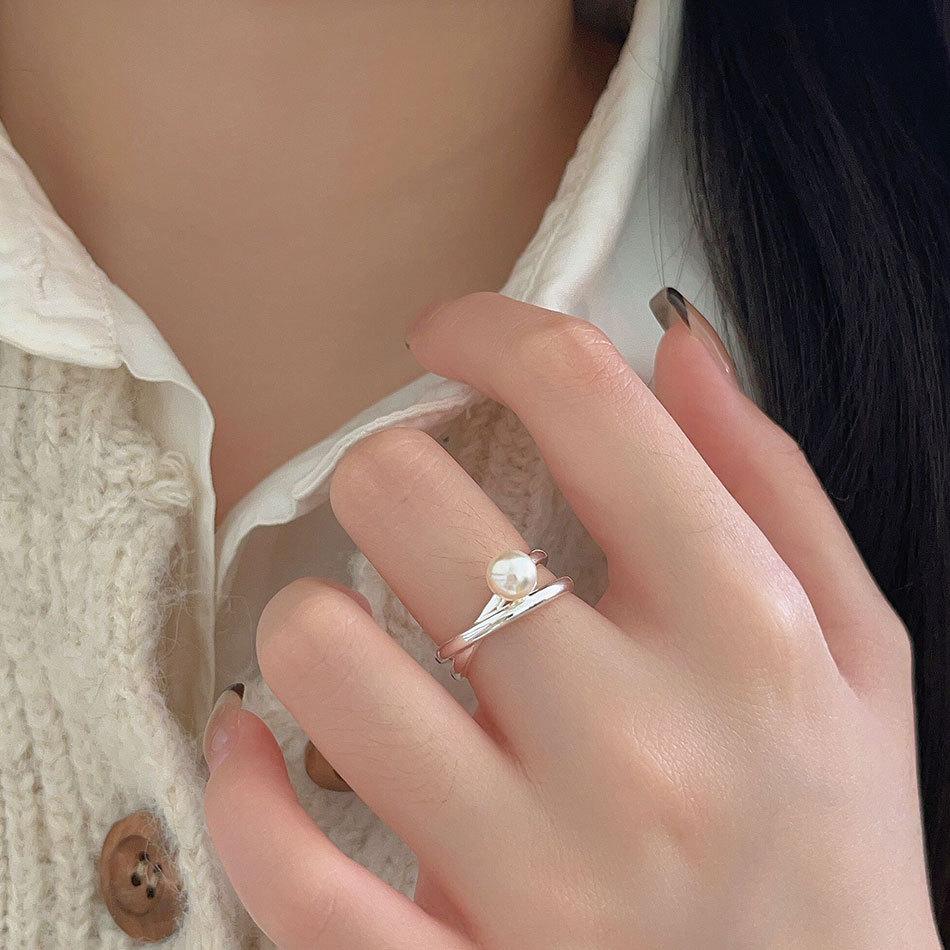 925 Sterling Silver Irregular Pearl Rings For Women Engagement Vintage Luxury Jewelry Accessories Jewellery Argent 925