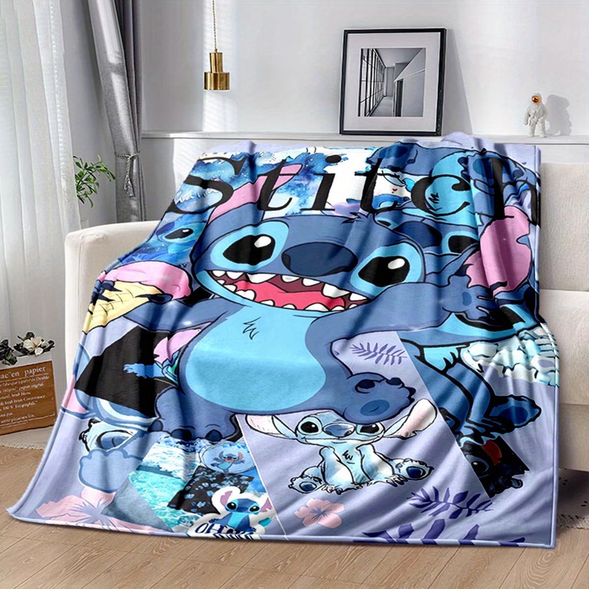 

1pc Cheerful Stitch Printing Blanket for All Season, Cartoon Blanket, Office Blanket, Lunch Rest Blanket, Camping Talk, Car Blanket 130cmx150cm