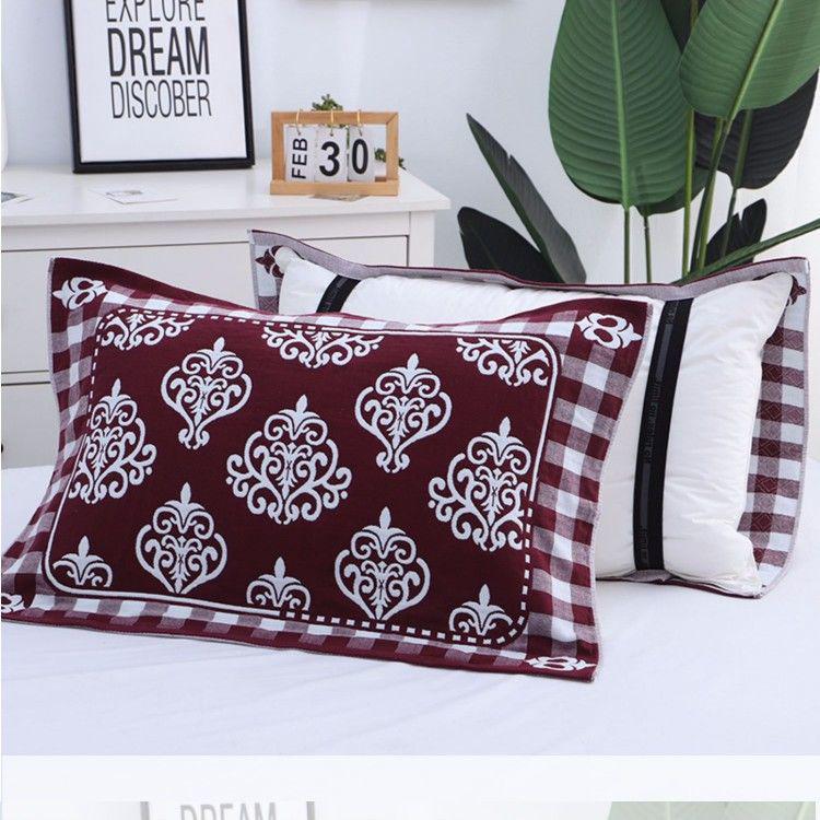 Yiwenwo Non-Slip Extra Large Cotton Gauze Pillowcase with Fixed Straps for Students & Adults