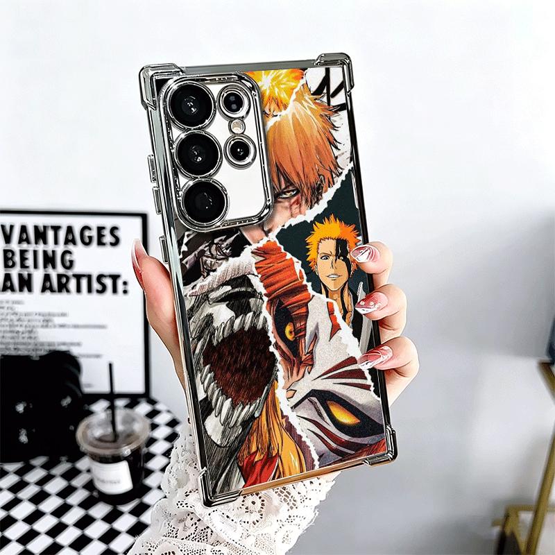 

Bleach Kurosaki Ichigo Plating Phone Case For Samsung Galaxy S24 S25 FE S26 Edge S23 Ultra S22 S21 Plus S20 Anti-Fall Airabag Co Samsung S22