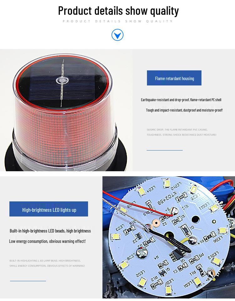 Magnetisches Solarbetriebenes Warnblitzlicht für Kräne, Fahrzeuge und den maritimen Einsatz