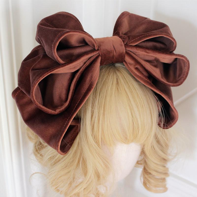 

Large Velvet Red Bow Headband Huge Velour Kawaii Lolita Headpiece Christmas Party Festival Princess Costume Hair Accessories