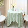 White Lace Beaded Tablecloth Premium French Style Small Round Table Decorative Background Cloth Romantic Light Luxury Tablecloth