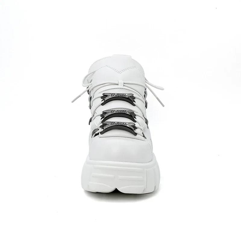 Fashion Spring new women's shoes heavy metal thick soles high top punk small leather  Gothic dark motorcycle boot tide Valentine's Day