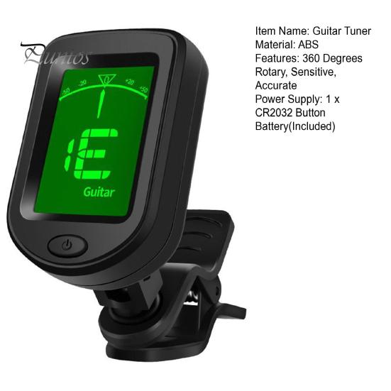 Guitar Tuner Anti-Slip Sensitive Accurate Automatic Tuning ABS Digital Clip on Fast Instruments Accessories