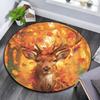 Autumnal Deer Round Area Rug,Carpet Rug for Living Room Bedroom Sofa Playroom Decor,Non-slip Floor Mat