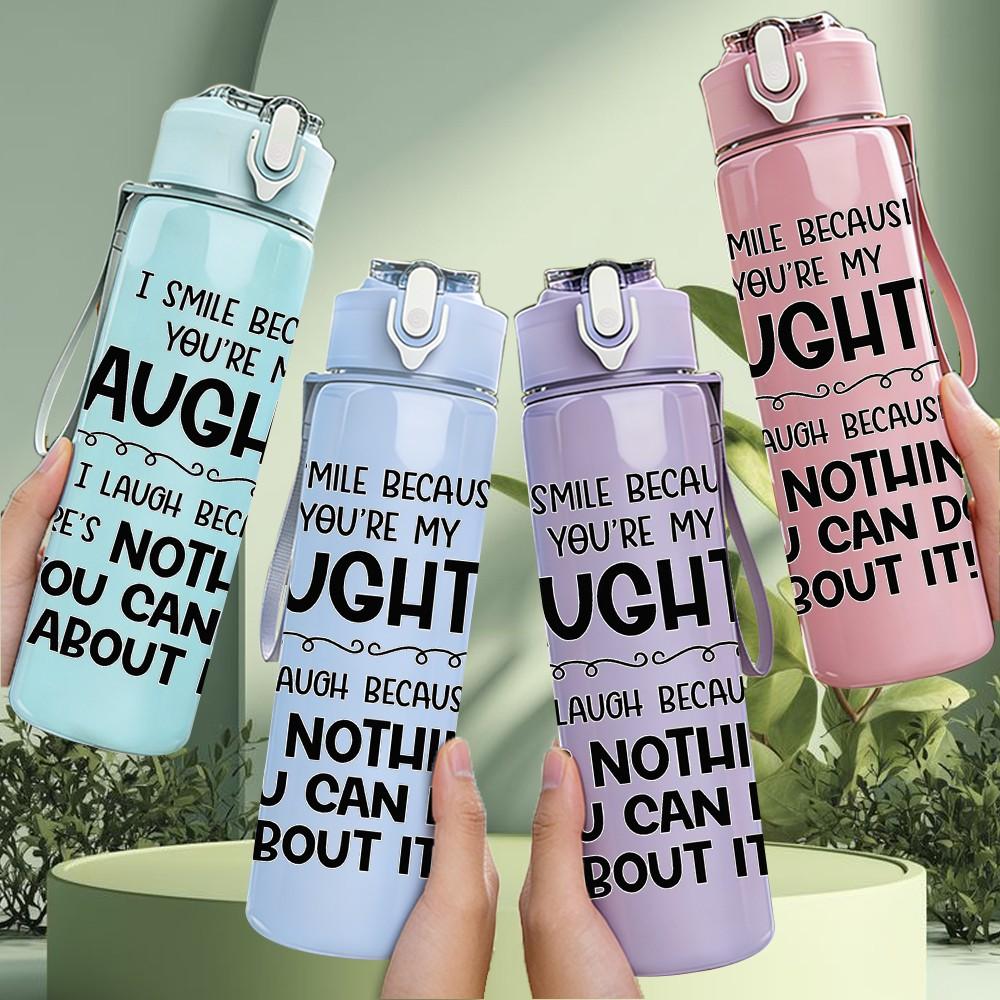 1PC I Once Raised A Daughter Quote Art 750ml Color Plastic Sports Water Bottle Leakproof Flip Straw Lid Suitable for Sports Office Home Use