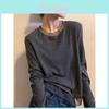 Tshirt With Spliced Mesh And Soft Derong Fabric For Winter Casual Women