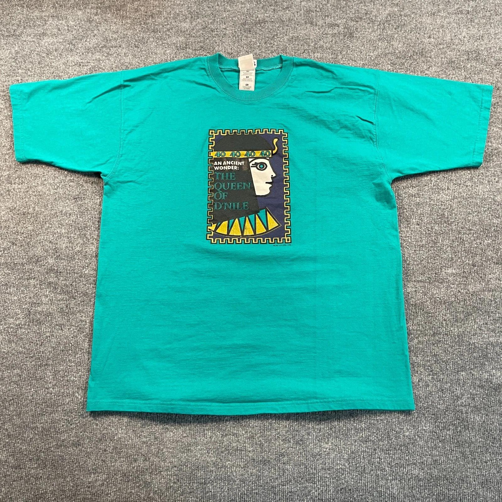 Vintage 1996 Queen Of The Nile Cleopatra Shirt XL 24x29 Teal Blue 3XL