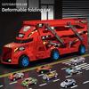 Large Kid Truck Deformation Transporter Car Playthings Models Learning Miniature Folding Track Racing Vehicle Boys Girls Birthday Present