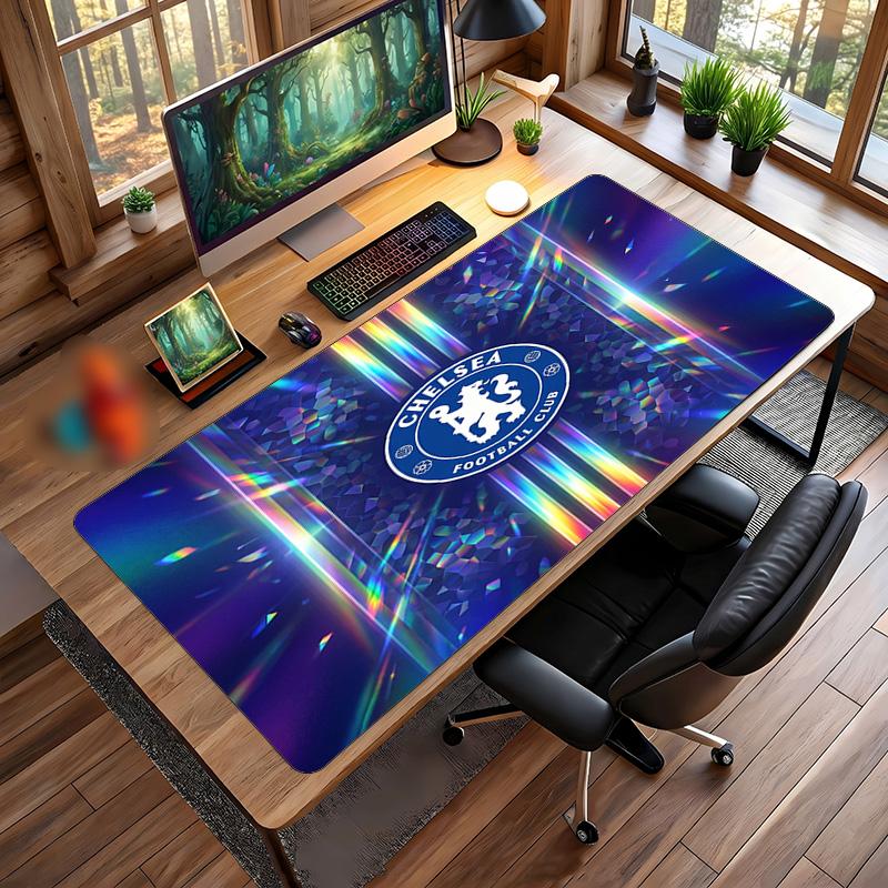 Tappetino per Mouse Grande Stampato Chelsea FC, Tappetino da Scrivania Gaming Morbido in Gomma Antiscivolo per Decorazione Ufficio Laptop Computer