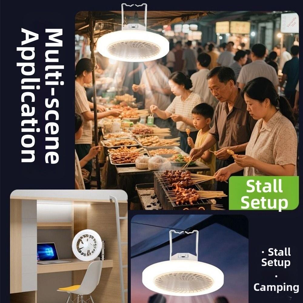 USB Rechargeable Ceiling Fan Light Energy Saving Electric Fan Night Lamp Camping Fan Light  Travel