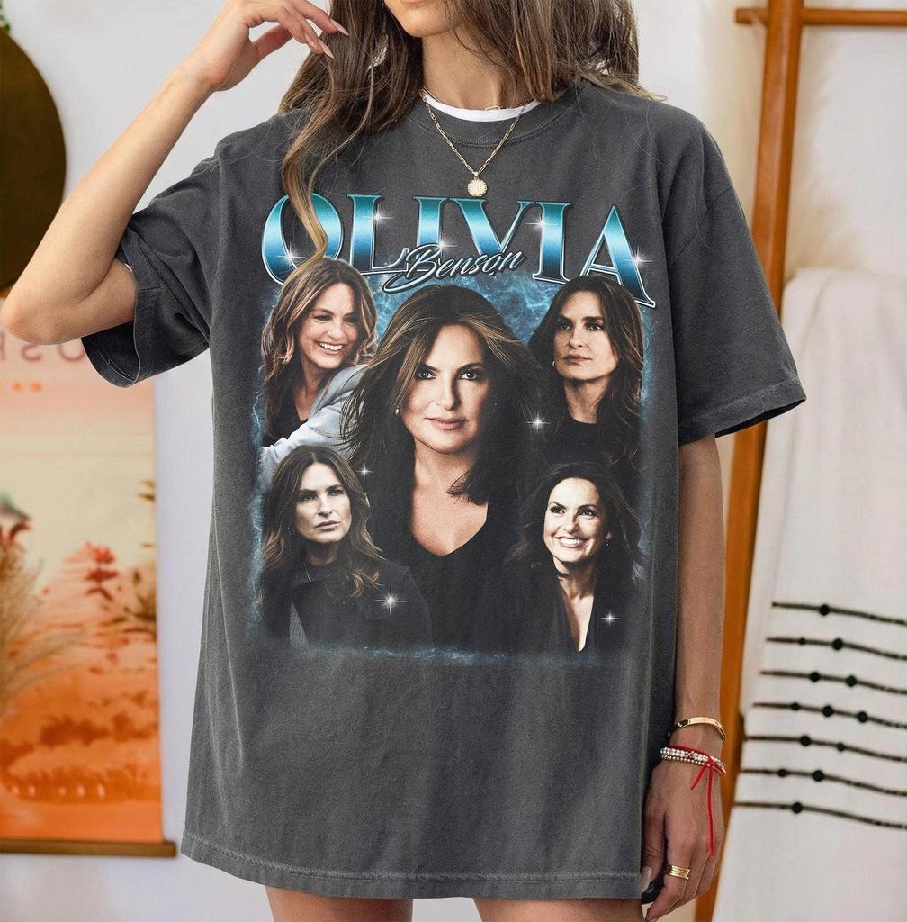 Maglietta Comfort Colors Olivia Benson, T-shirt Grafica Retro Anni '90 Law and Order SVU, Maglietta Personaggio Mariska Hargitay, Maglietta Vintage Serie TV
