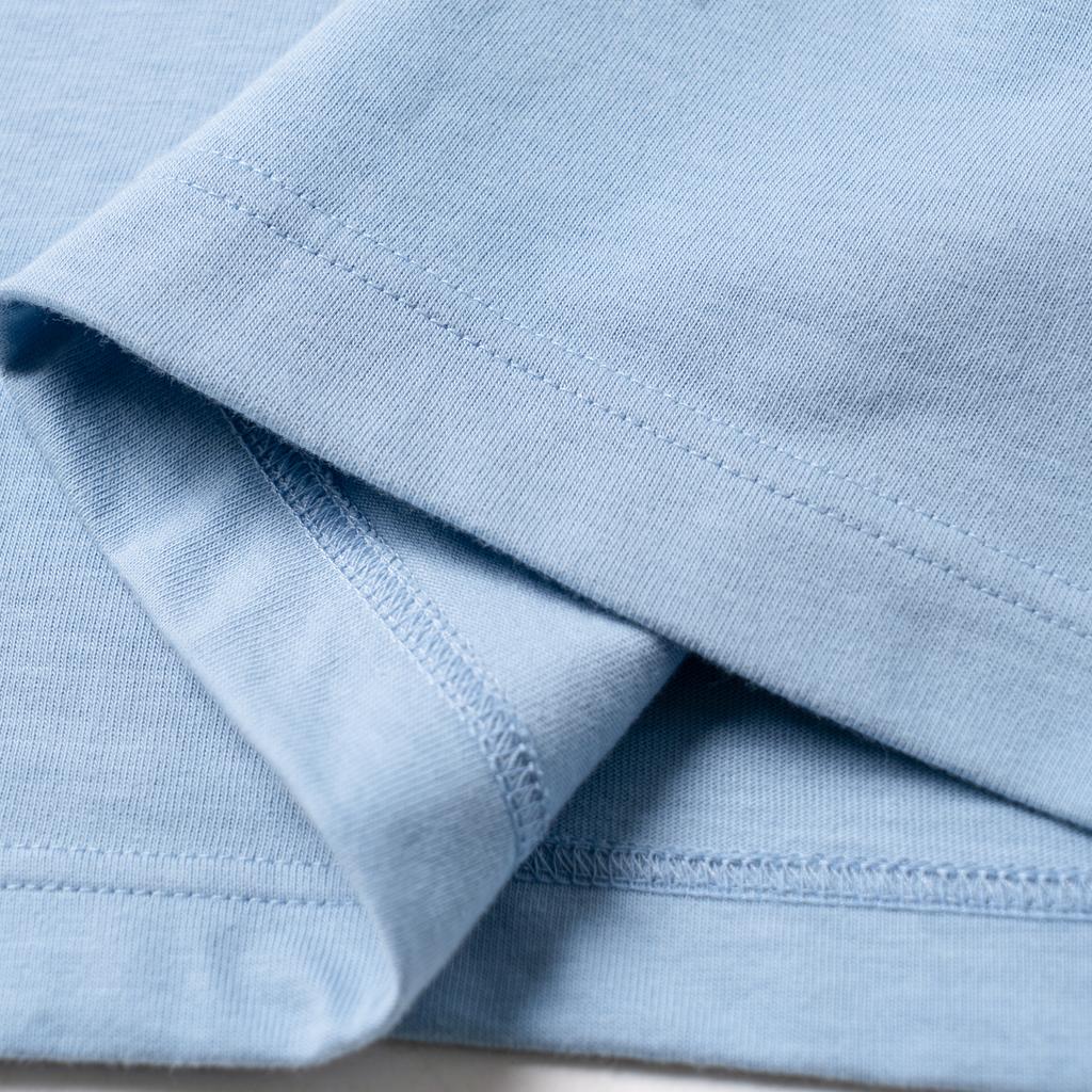 adidas V-Neck T-Shirt Light Blue Unisex Tops 693636-XJEBZ-4709