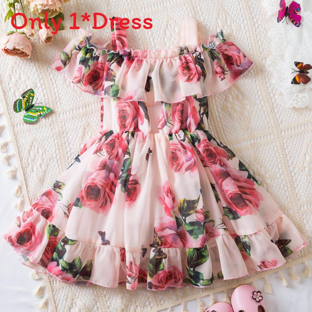 Vestito da Principessa Estivo per Bambine con Tessuto in Chiffon per Bambine Piccole