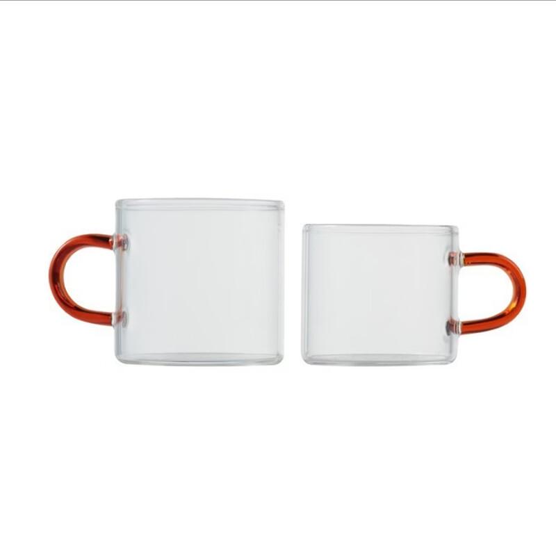 Handmade Glass Tea Cup with Handle and Metal Filter