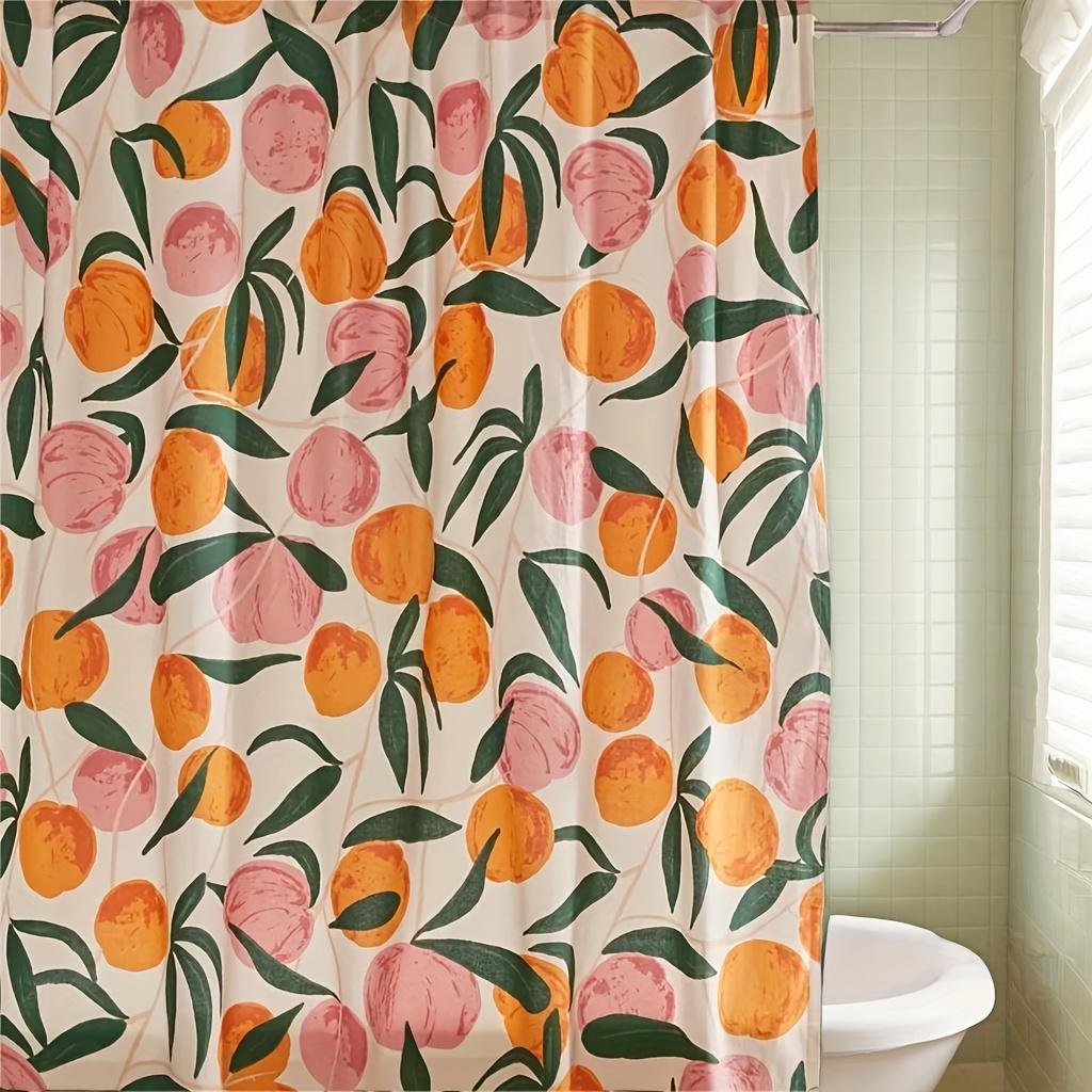 Reusable Shower Curtain With Hooks Mildew Proof For Bathtub And Shower Enclosures