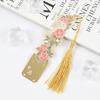 Hollow Metal Plants Bookmark Exquisite Rectangular Reading Stationery Oil Painting Style Flower & Birds Reading Book Tools