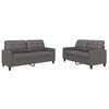 Vidaxl 2-Cz. Sofa Set With Cushions, Grey, Faux Leather