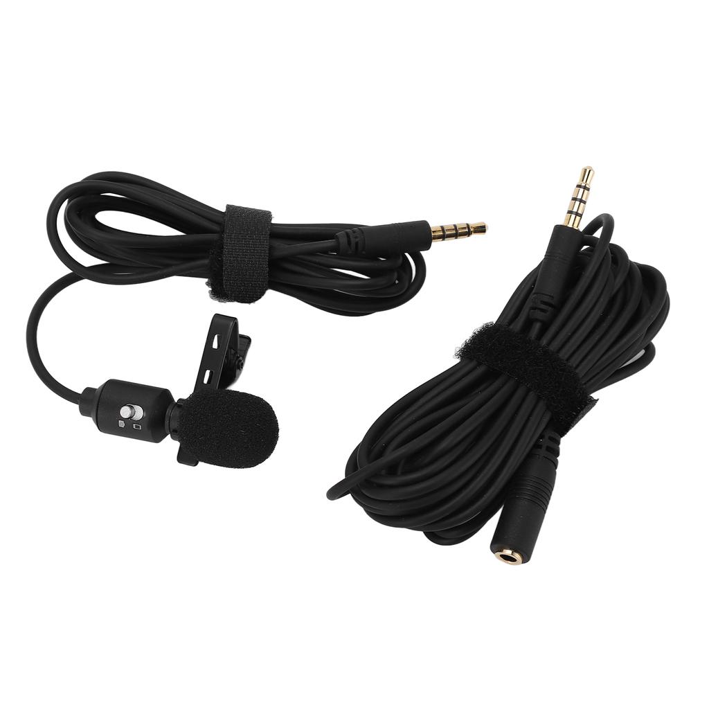 Professional Lavalier Lapel Microphone Cardioid Clip On Lapel Mic for Camera Phone Live Broadcast
