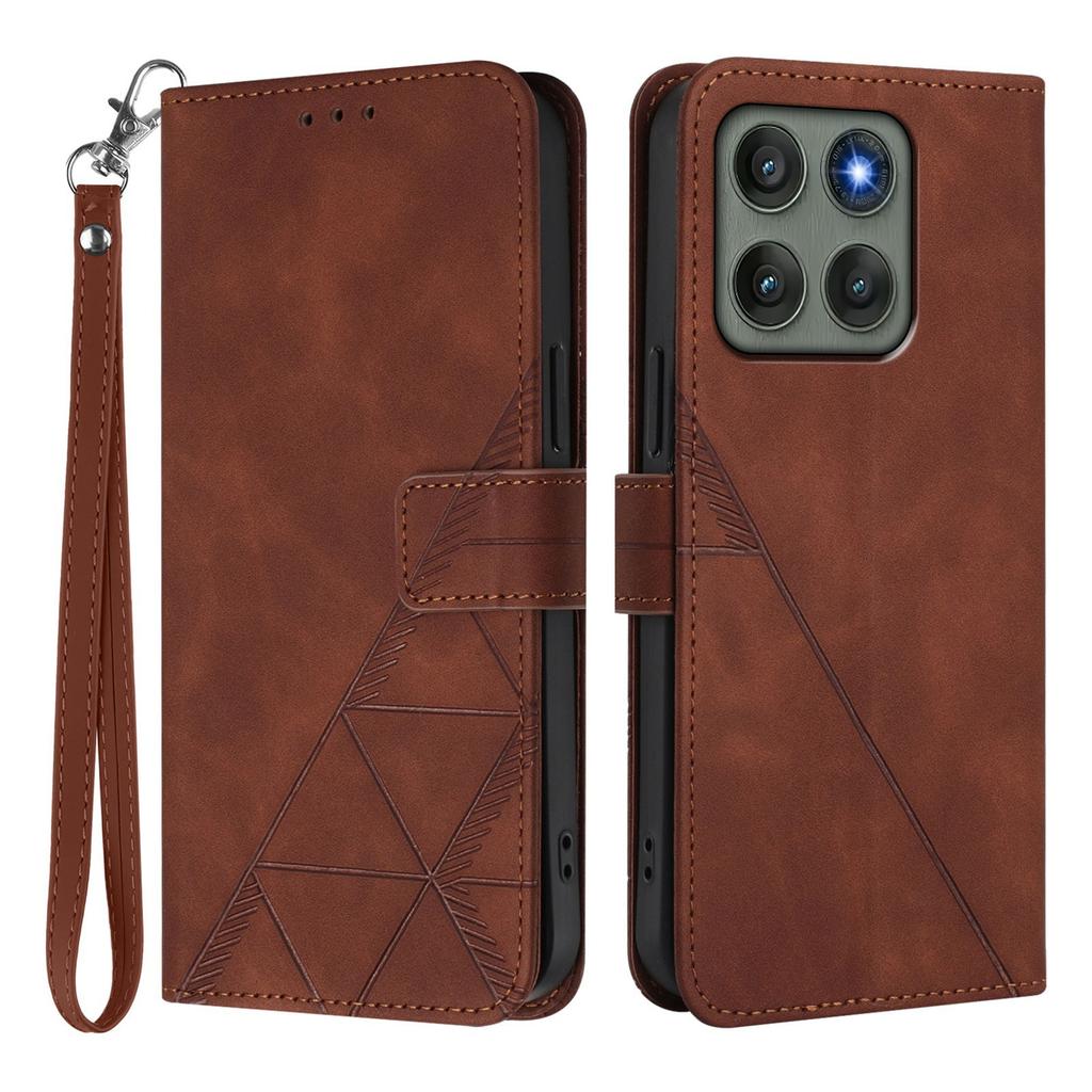 For Motorola Edge 60 Pro 5G Leather Case with Hand Strap Wallet Stand Phone Cover