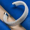 925 Sterling Silver Exquisite Braided Open Bangle for Men and Women, Fashionable Wedding Party Jewelry
