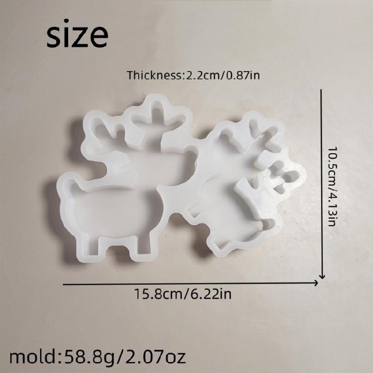Christmas Elk Ornaments Silicone Mold Practical Elk Resin Ornament Casting Molds for Delicate Christmas Decoration
