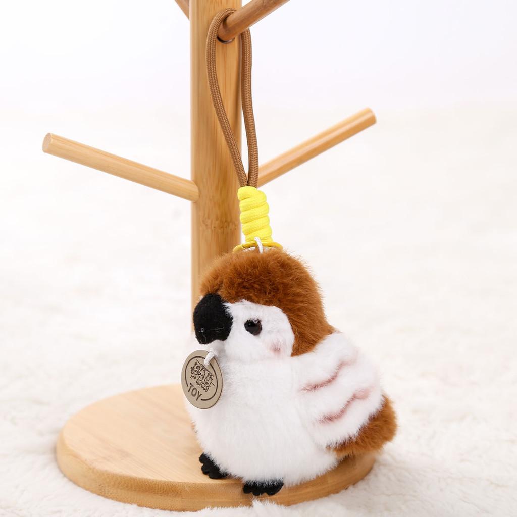 

Red Crowned Crane Plush Parrot Keychain With Pp Cotton Filling For Girls And Collectors