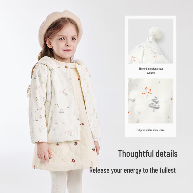 YEEHOO Girls' Winter Padded Hooded Coat