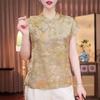 Small shirt premium short-sleeved T-shirt premium extravagant 2025 summer stand-up collar shirt top
