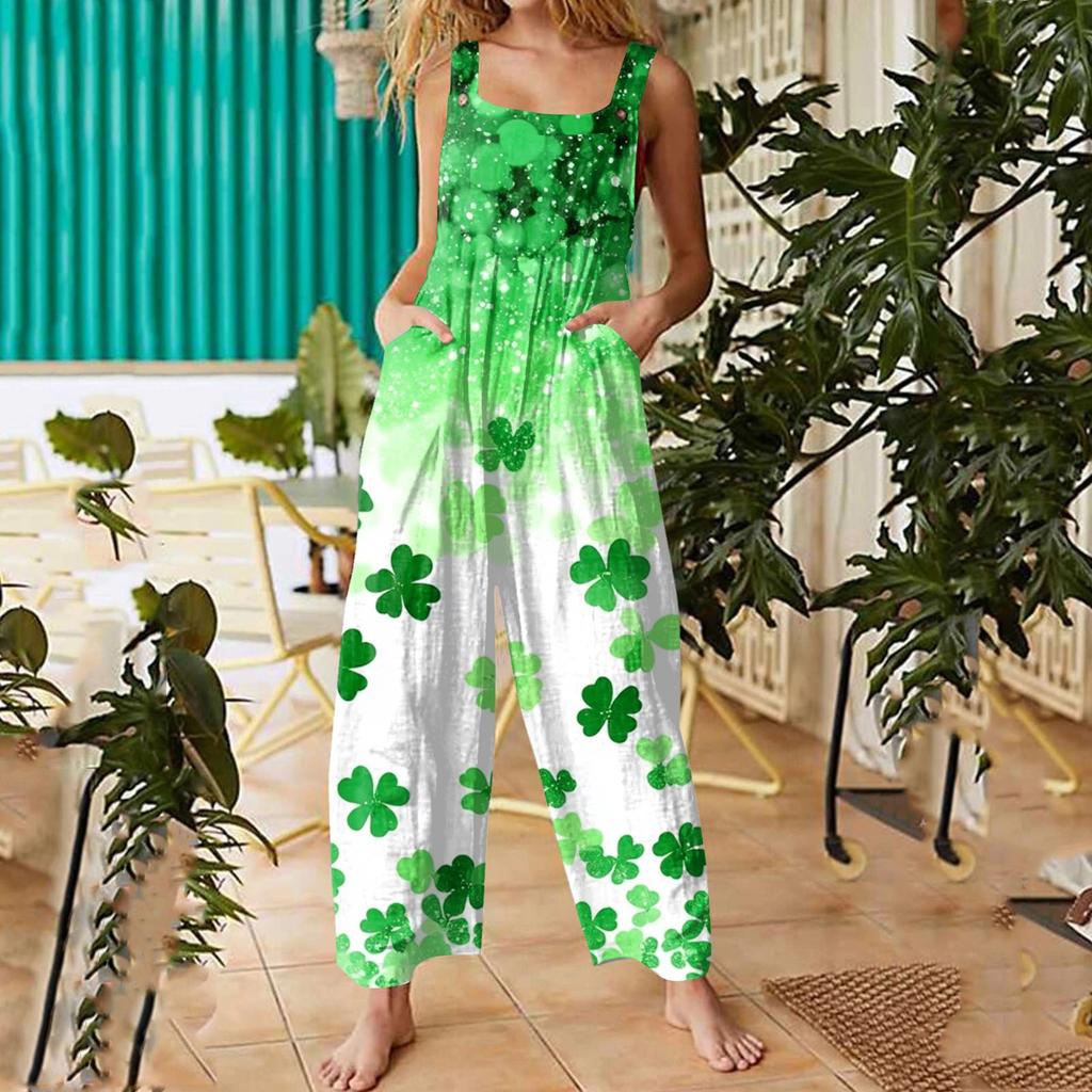 Womens Casual Overalls Jumpsuits Adjustable Straps Sleeveless Summer Cute Comfy Rompers With Pocket