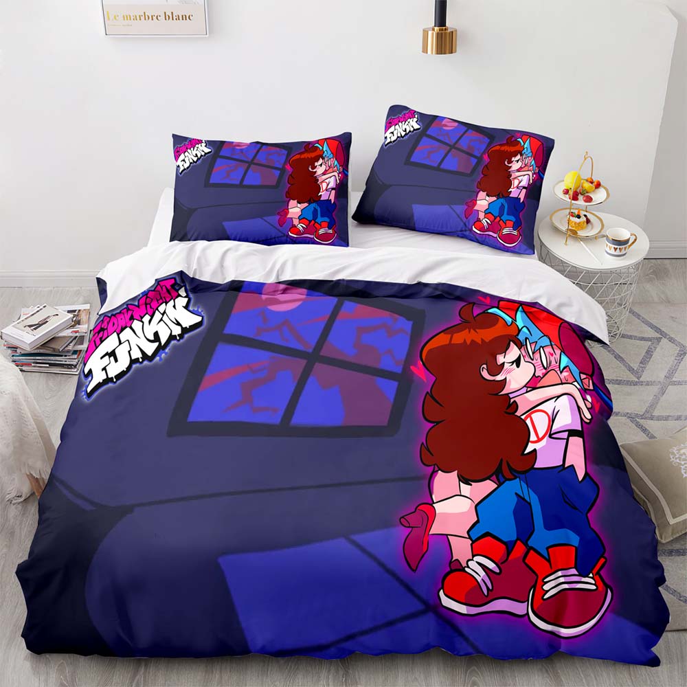 3D Print Anime Friday Night Funkin Bedding Set Single Twin Full Queen King Size Kawaii Bed Set Adult Kid Bedroom Duvetcover Sets