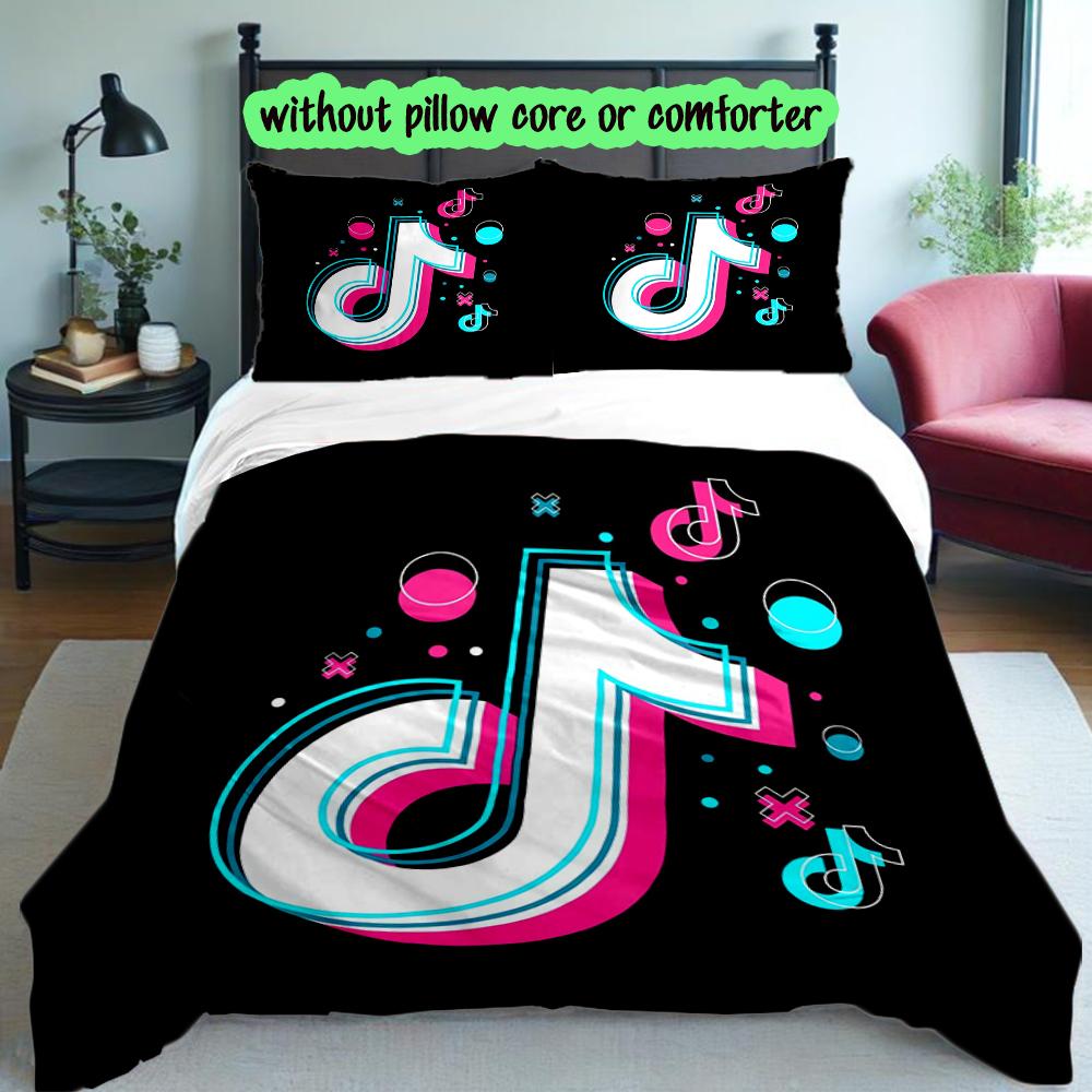 3pcs Duvet Cover Set, Tik Tok Digital Print Bedding Set, Soft Comfortable Bedclothes For Bedroom, Guest Room