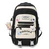 Contrast Color Student Schoolbag Letter Printed Women's Large Capacity Backpack